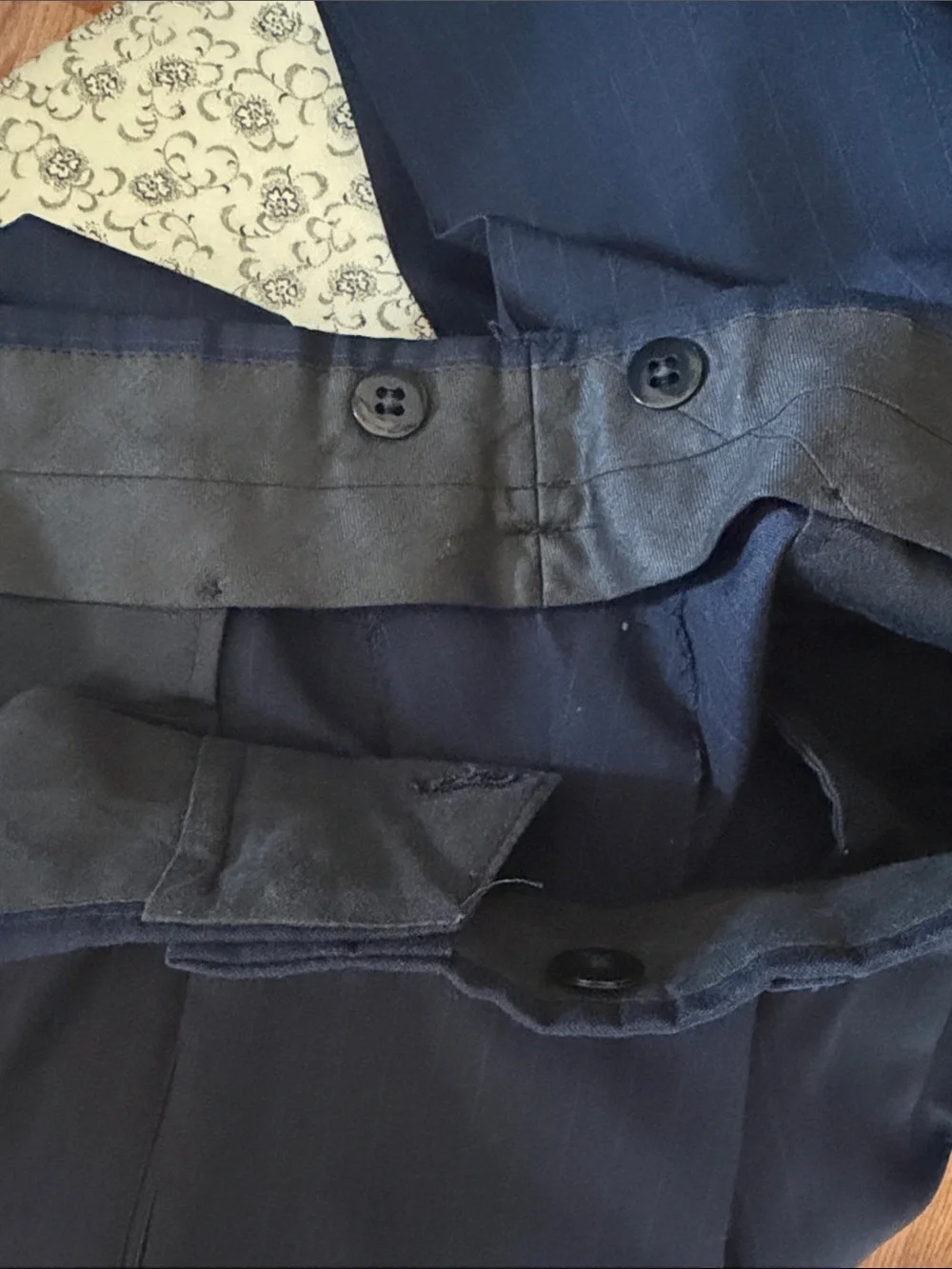 Hart Schaffner Marx Navy Pinstripe Suit Jacket and Dress Pants